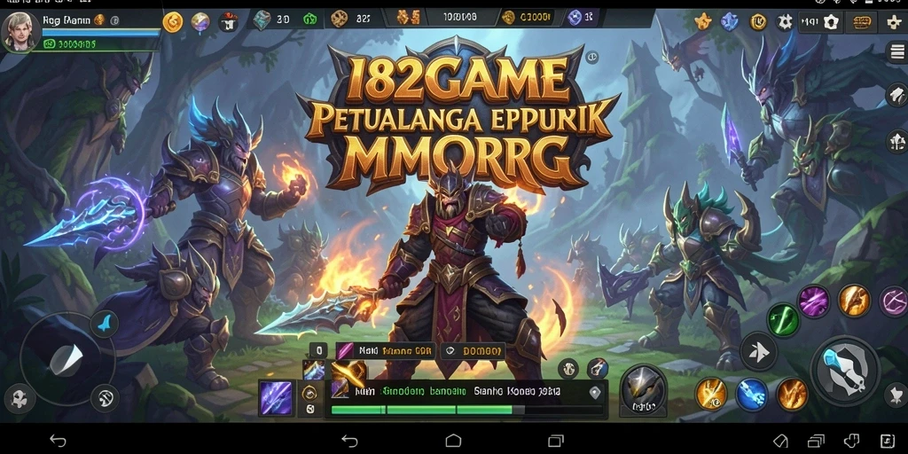 Tangkapan layar permainan 182GAME menampilkan aksi pertarungan seru dalam dunia MMORPG.