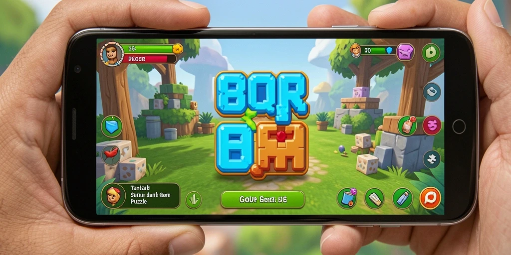 Tampilan gameplay menantang di dalam 8QR dengan puzzle menarik.