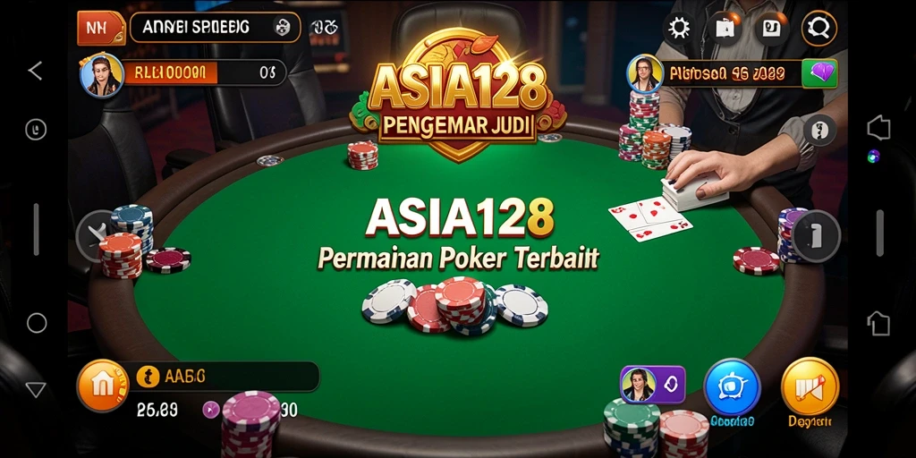 Tampilan gameplay Poker yang menarik dan interaktif di ASIA128.