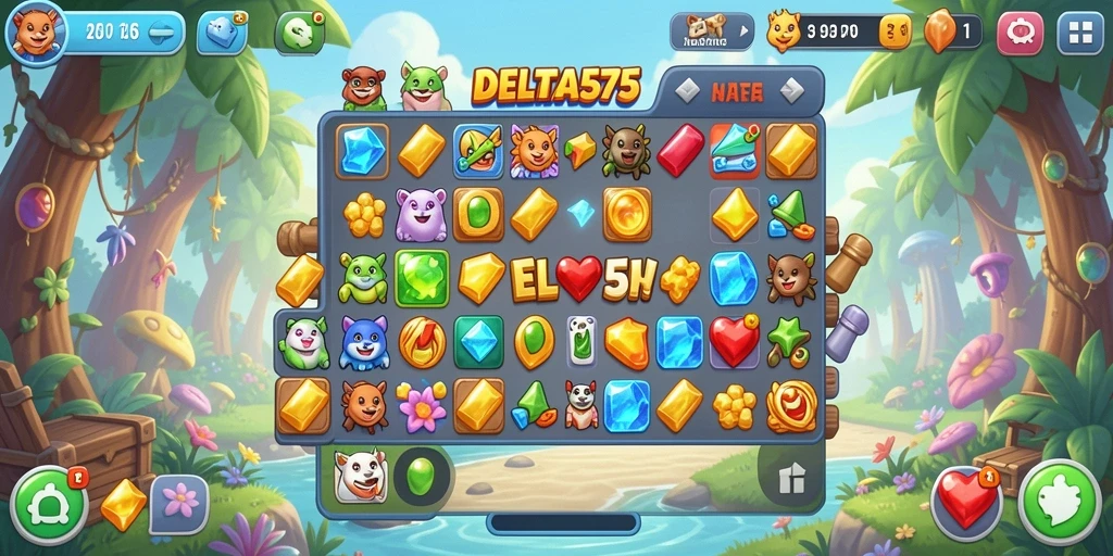Tampilan gameplay yang menantang dan seru di DELTA575.