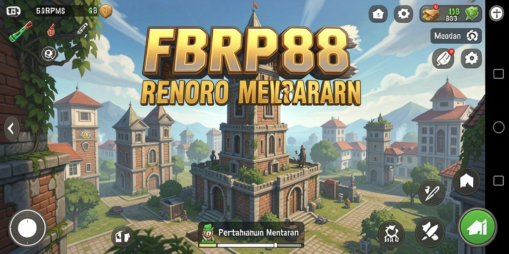 Screenshot gameplay FBRP88 yang menunjukkan serangan menara.