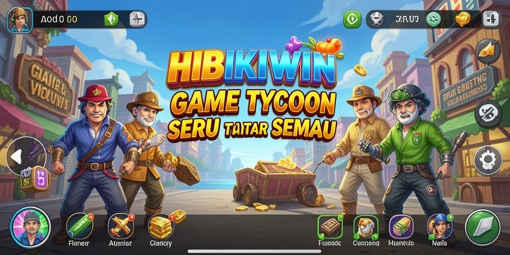 Tangkapan layar HIBIKIWIN menampilkan gameplay Tycoon yang seru dan interaktif.