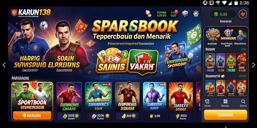 Screenshot utama KARUN138 menunjukkan gameplay Sportsbook yang menarik dan dinamis.