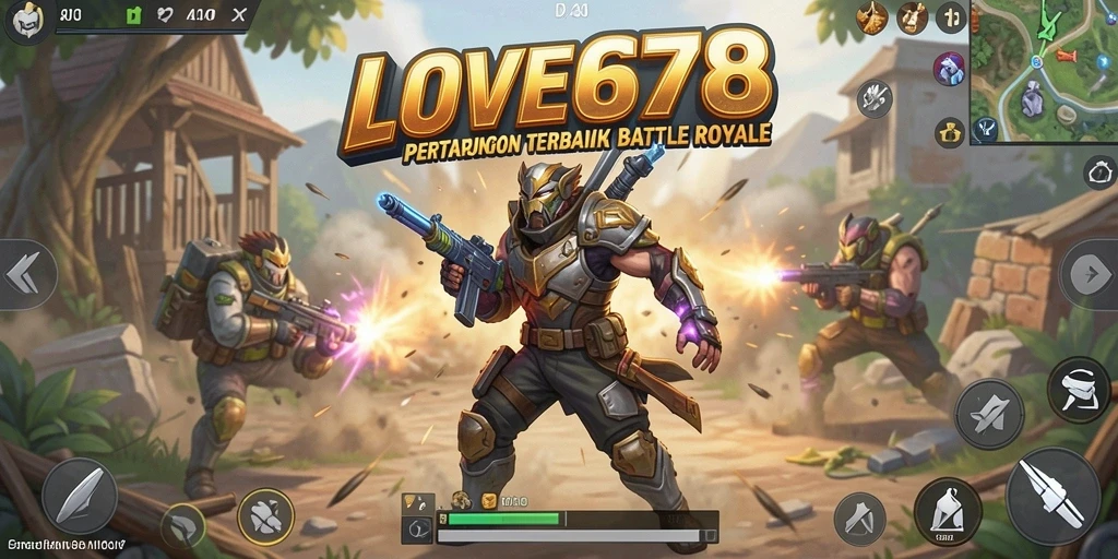 Screnshot gameplay <strong>LOVE678</strong> yang menampilkan pertarungan Battle Royale yang intens.