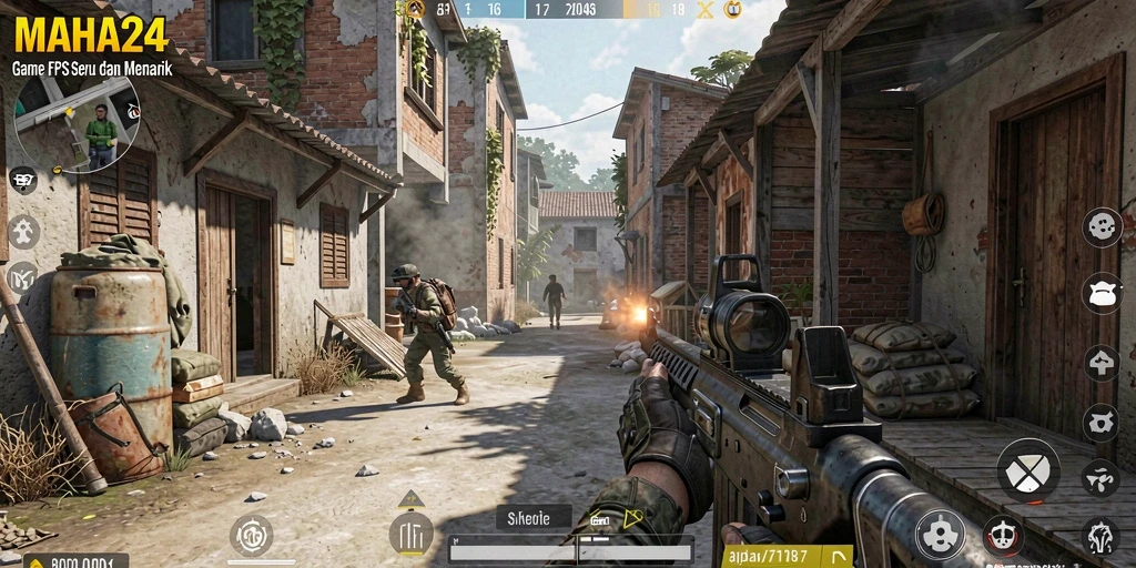 Gameplay seru MAHA24 dengan aksi tembak-menembak yang intens.