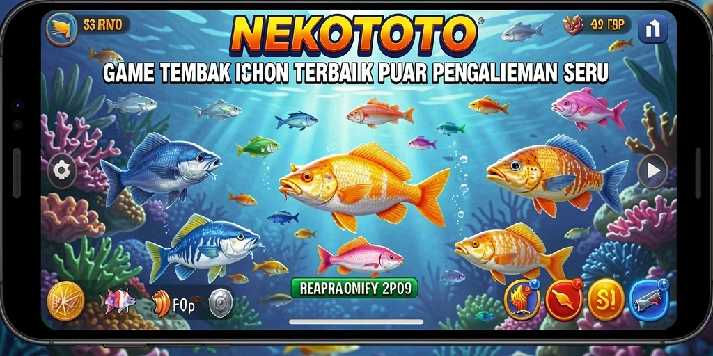 Tampilan seru gameplay Tembak Ikan di NEKOTOTO.