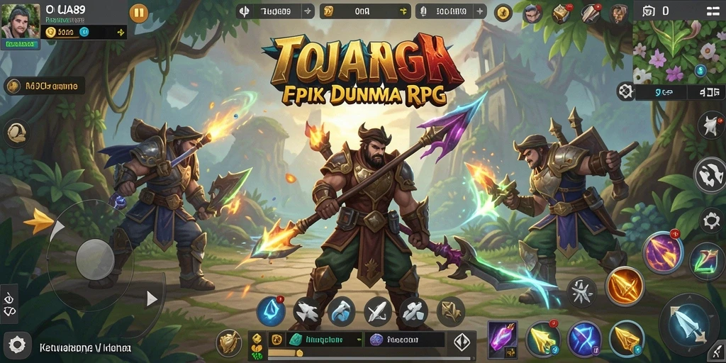 Tangkapan layar utama OJA89 menampilkan aksi seru dalam petualangan RPG.