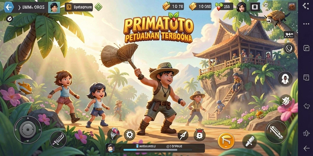 Gameplay seru dalam dunia terbuka PRIMATOTO yang menakjubkan.