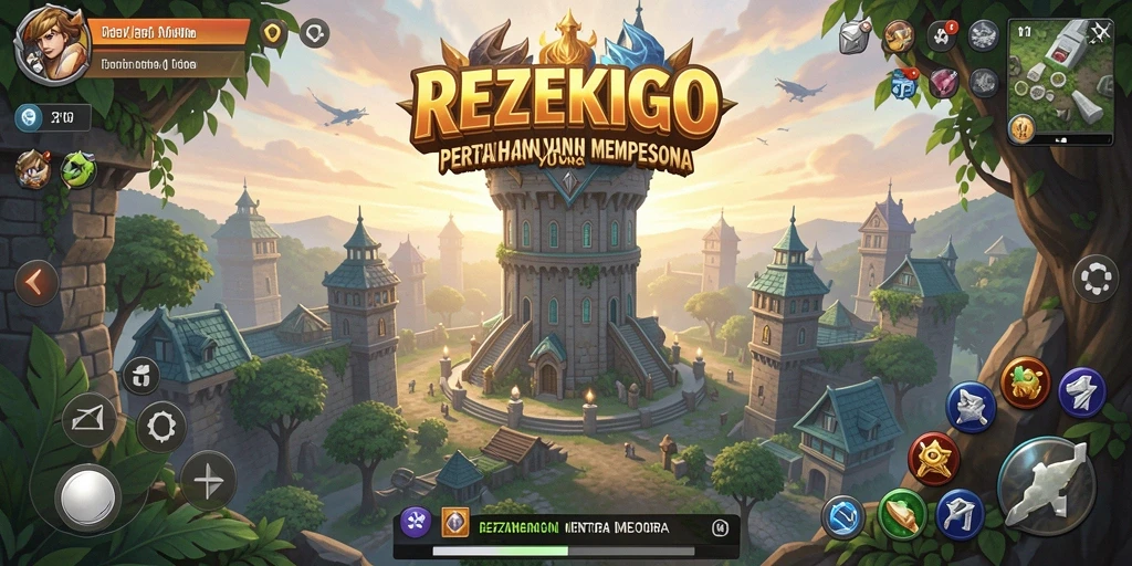 Tampilan gameplay menara pertahanan yang dinamis dan menarik.