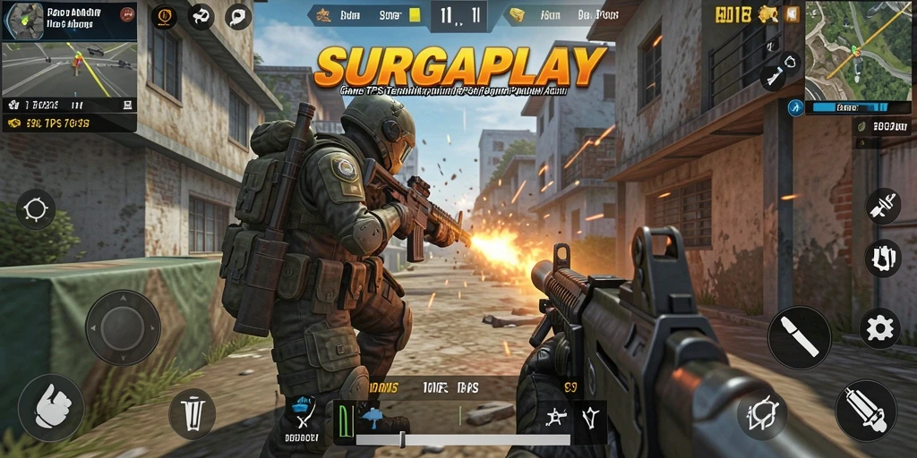 Tampilan menarik dari gameplay SURGAPLAY yang penuh aksi TPS.