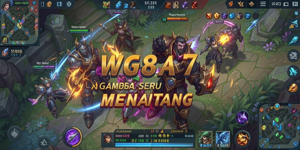 Screenshot gameplay WG87 yang menampilkan pertempuran seru di arena MOBA.